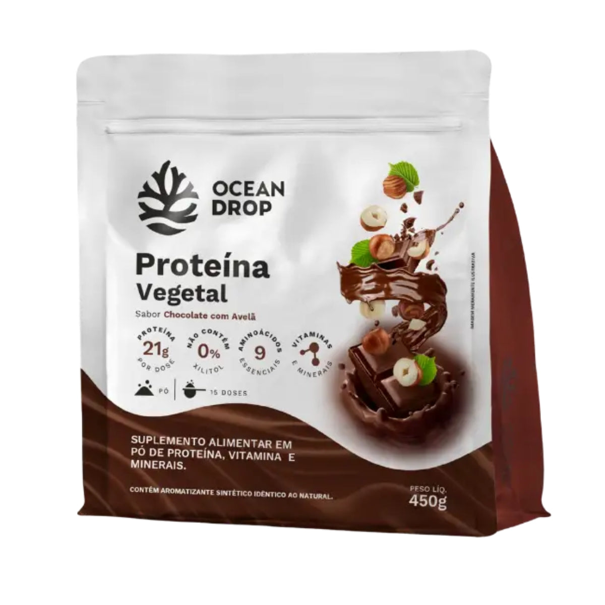 Proteína Vegetal Chocolate com Avelã Ocean Drop | 450g