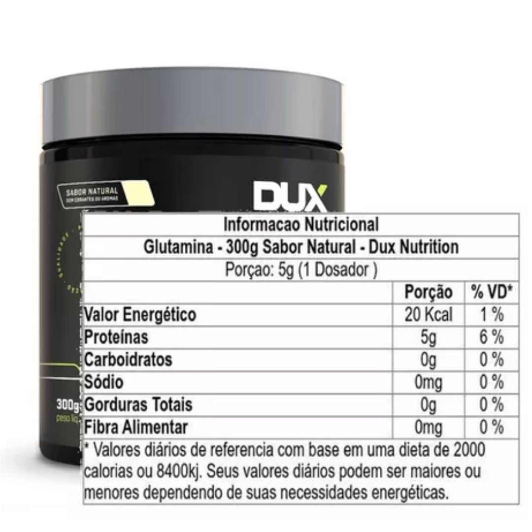 Glutamina Dux de Alta Qualidade | Pote 300g