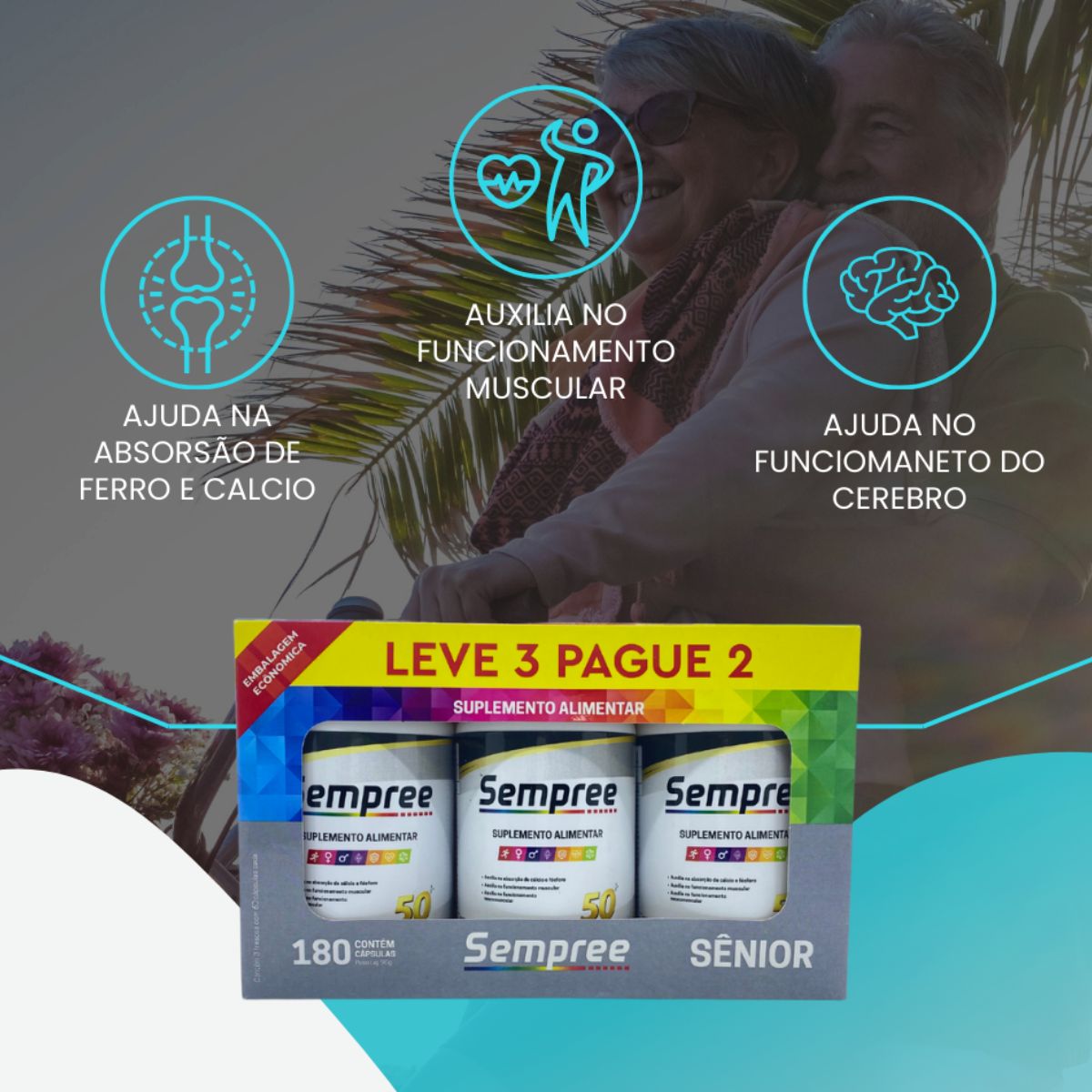 Multivitamínico Sênior Leve 3 Pague 2 Sempree | 180 cápsulas