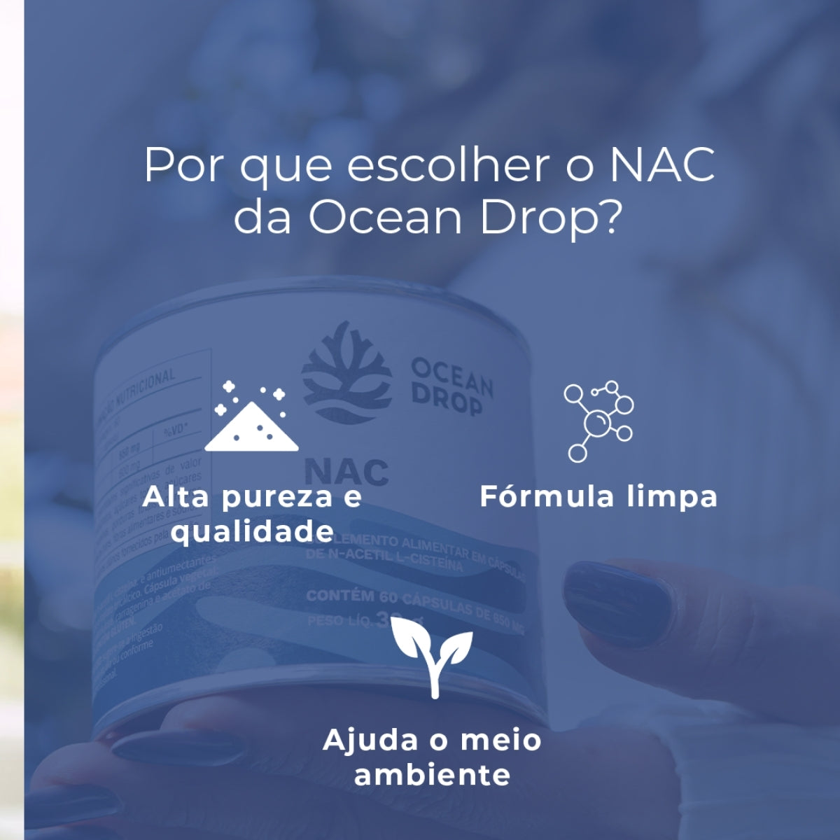 NAC L-Cisteína 500mg Ocean Drop | 120 cápsulas