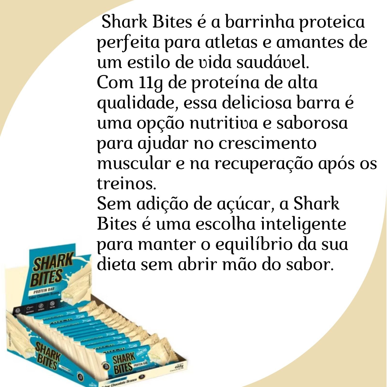 Barrinha Shark Bites Protein Bar Chocolate Branco | 12x40g