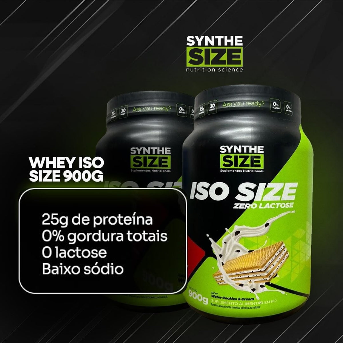 Whey Zero Lactose Iso Size Morango Synthe Size | 900g