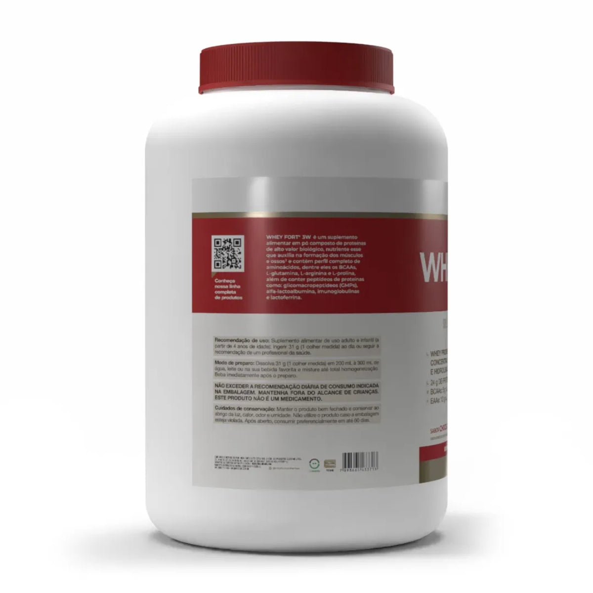 Whey Fort 3W Sabor Chocolate Vitafor | 1,8kg