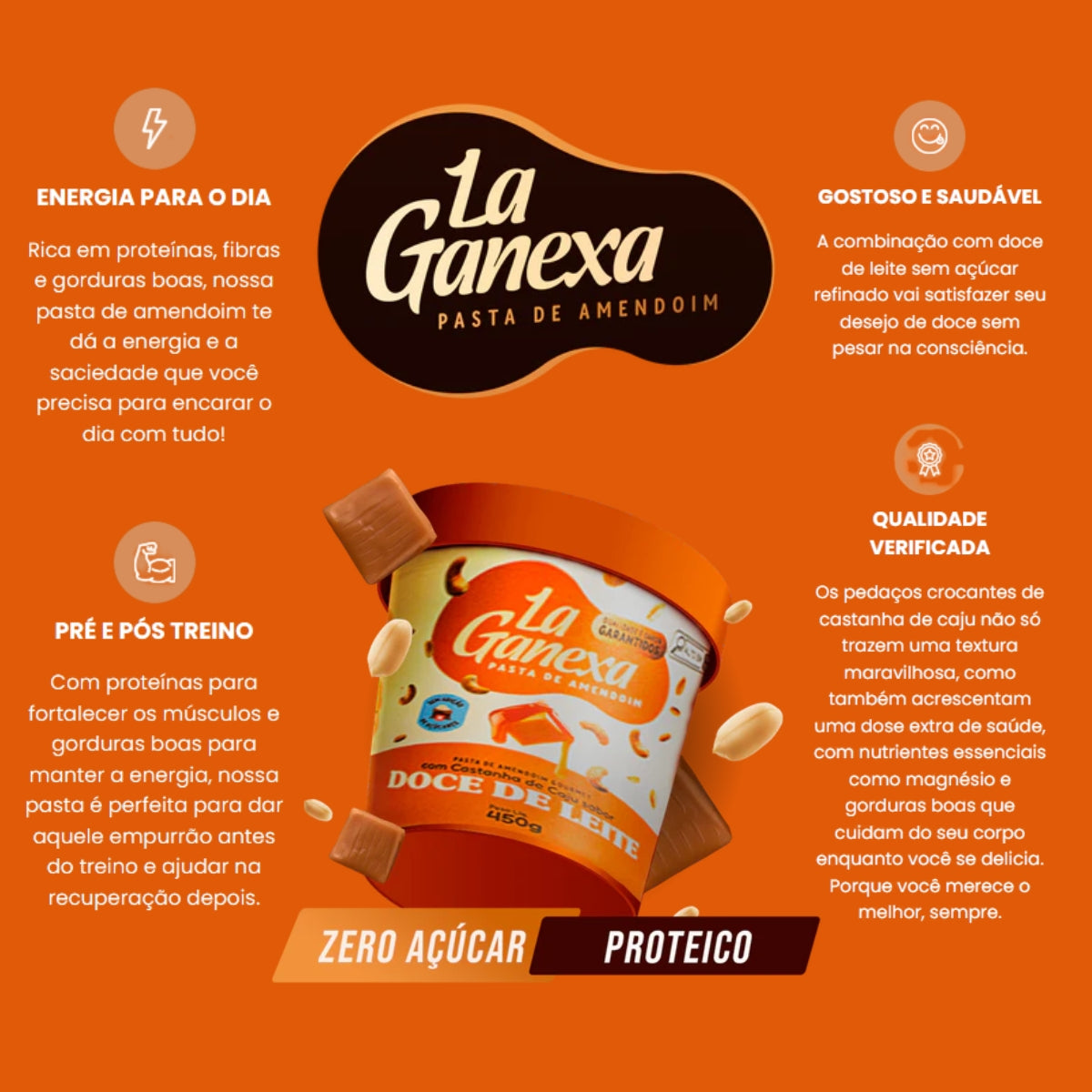 Pasta de Amendoim Doce de Leite La Ganexa | 450g