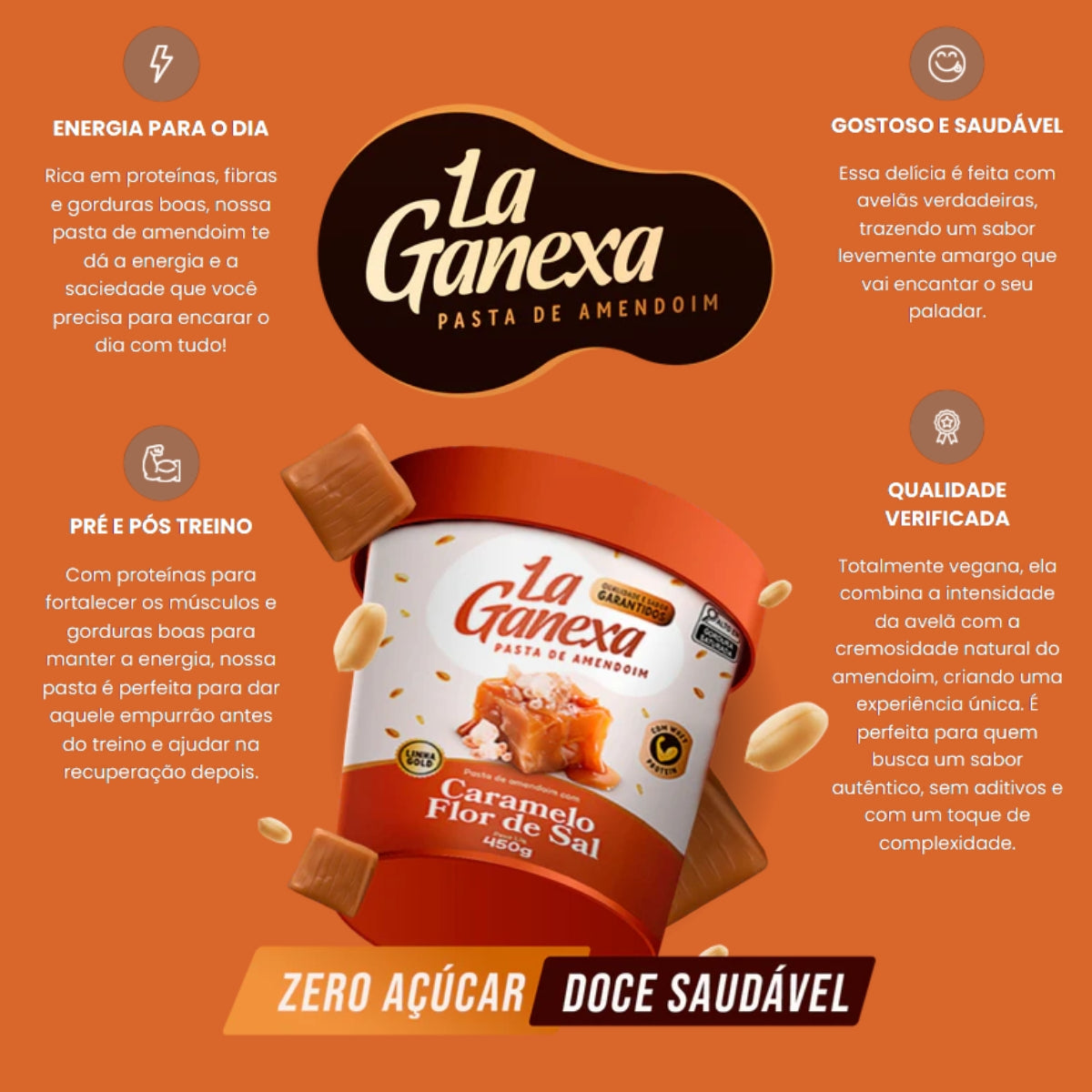 Pasta de Amendoim Doce de Leite La Ganexa | 450g