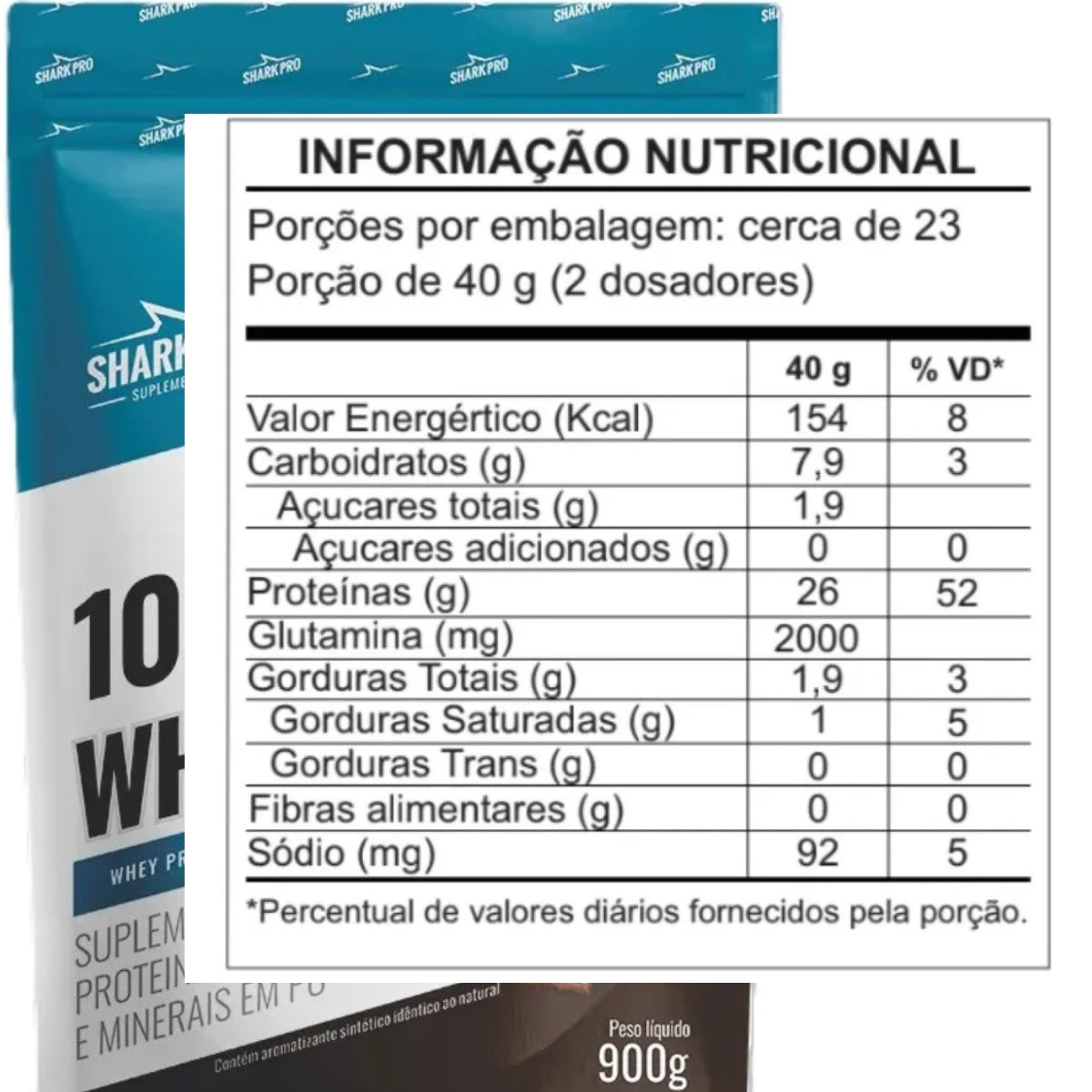 100% Whey Protein Chocolate Shark Pro | Refil 900g