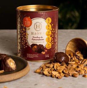 Bombom Chocolate 56% Cacau com Amendoim Zero Lactose | Lata 200g