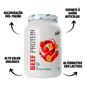 Whey Beef Protein Sabor Morango com Maracujá Shark Pro | 900g