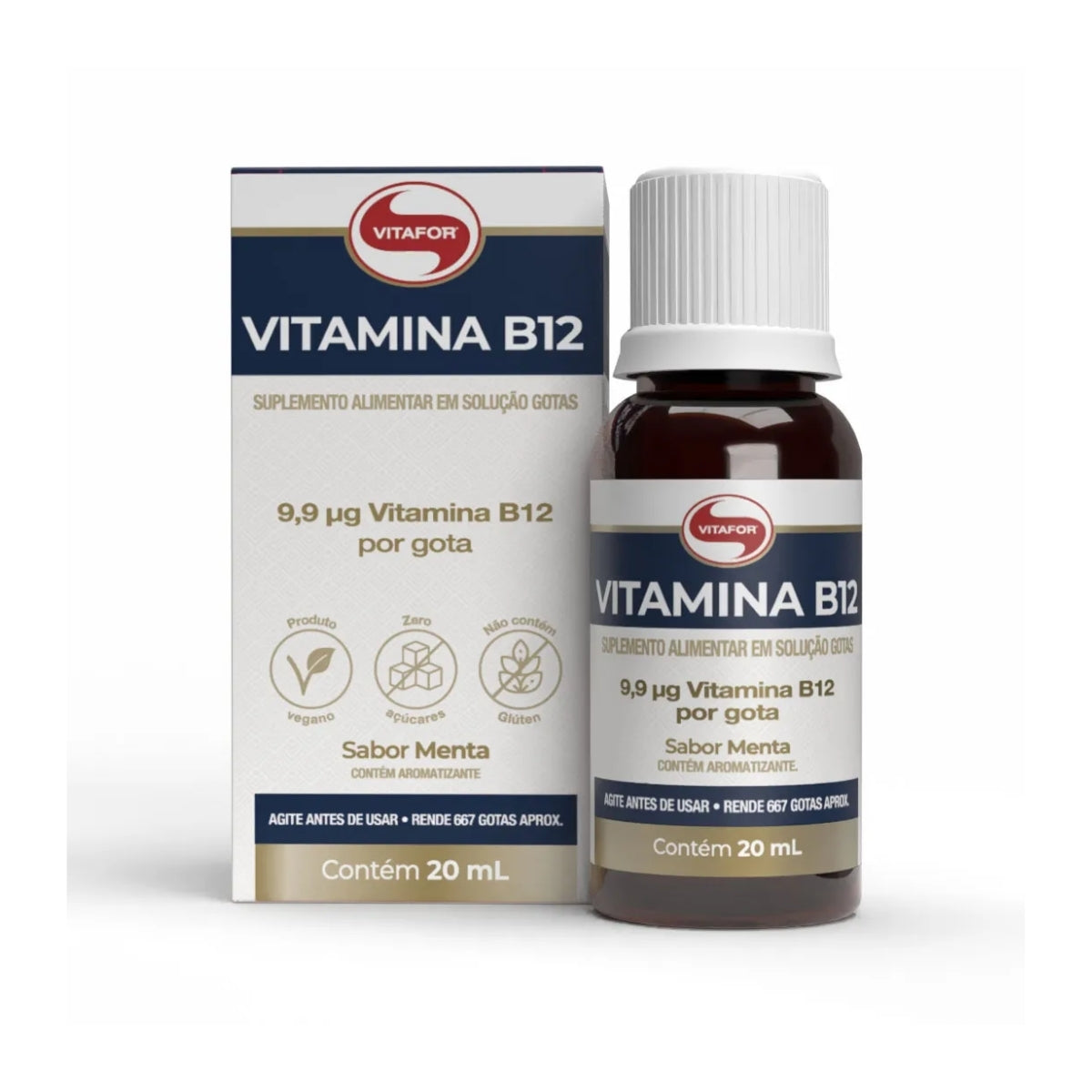 Vita B12 Gotas Sabor Menta Vitafor | 20ml