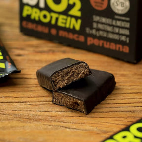 Barra Proteína Vegana BiO2 Cacau e Maca Peruana | Cx 12 barrinhas