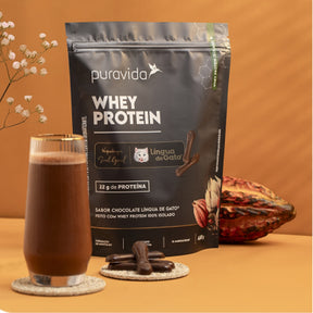 Whey Protein 100% Isolado Chocolate Língua de Gato Puravida | 450g