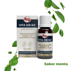 Vita D3 + K2 Gotas Sabor Menta Vitafor | 20ml