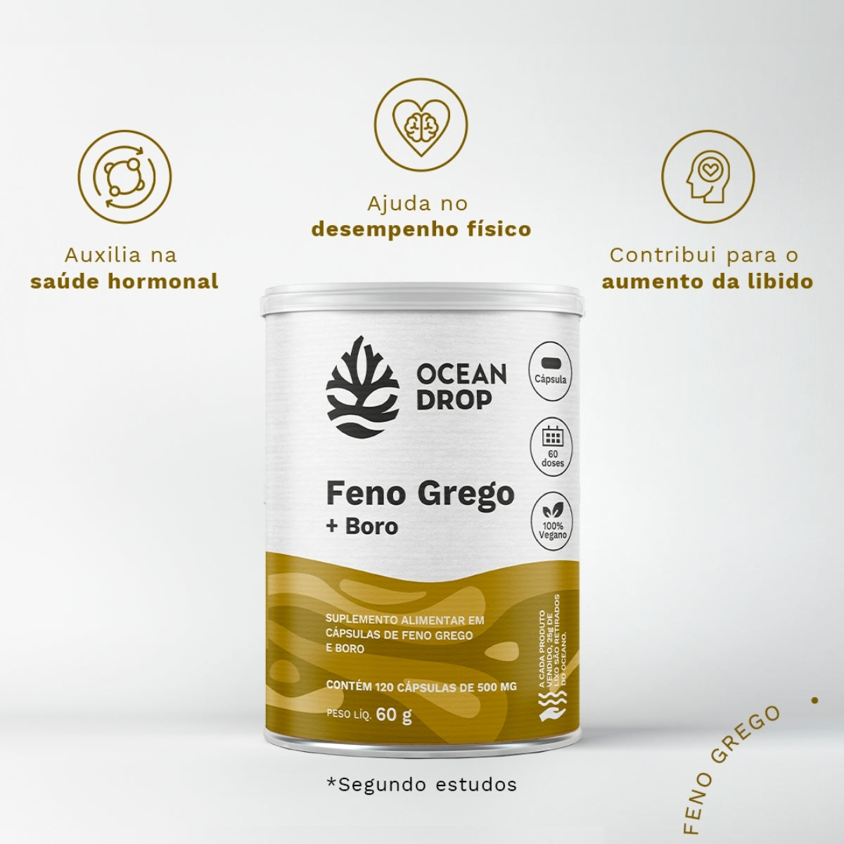 Feno Grego + Boro Ocean Drop | 120 cápsulas
