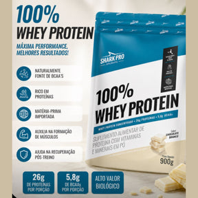 100% Whey Protein Chocolate Branco Shark Pro | Refil 900g