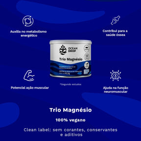 Trio Magnésio 720mg Ocean Drop | 60 cápsulas