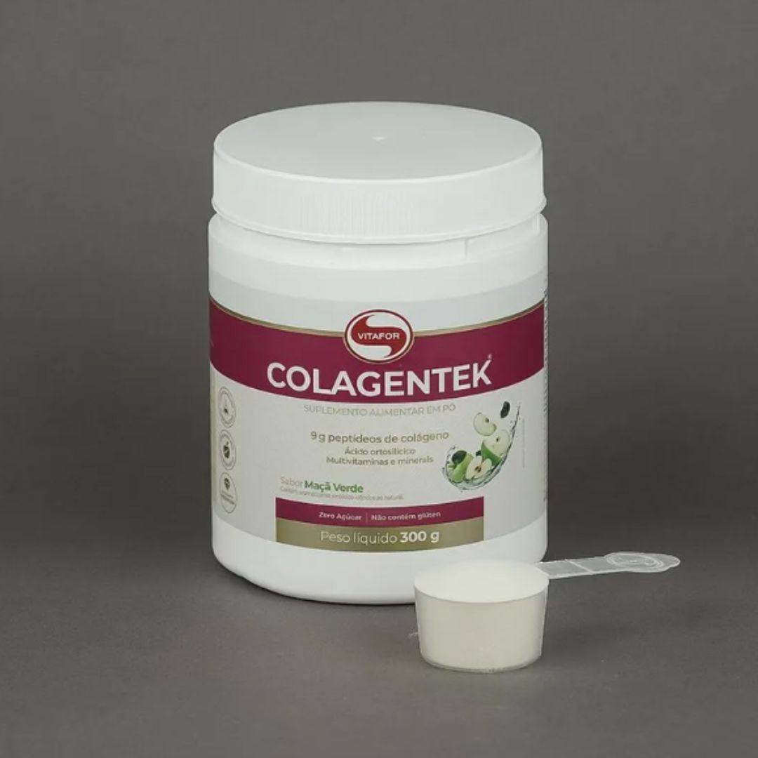 Colagentek | Colágeno Hidrolisado Sabor Maça Verde Vitafor | 300g