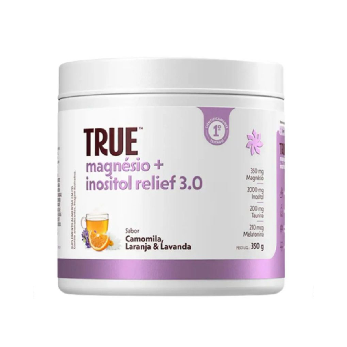 Magnésio + Inositol Relief 3.0 Camomila, Laranja e Lavanda  True | 350g