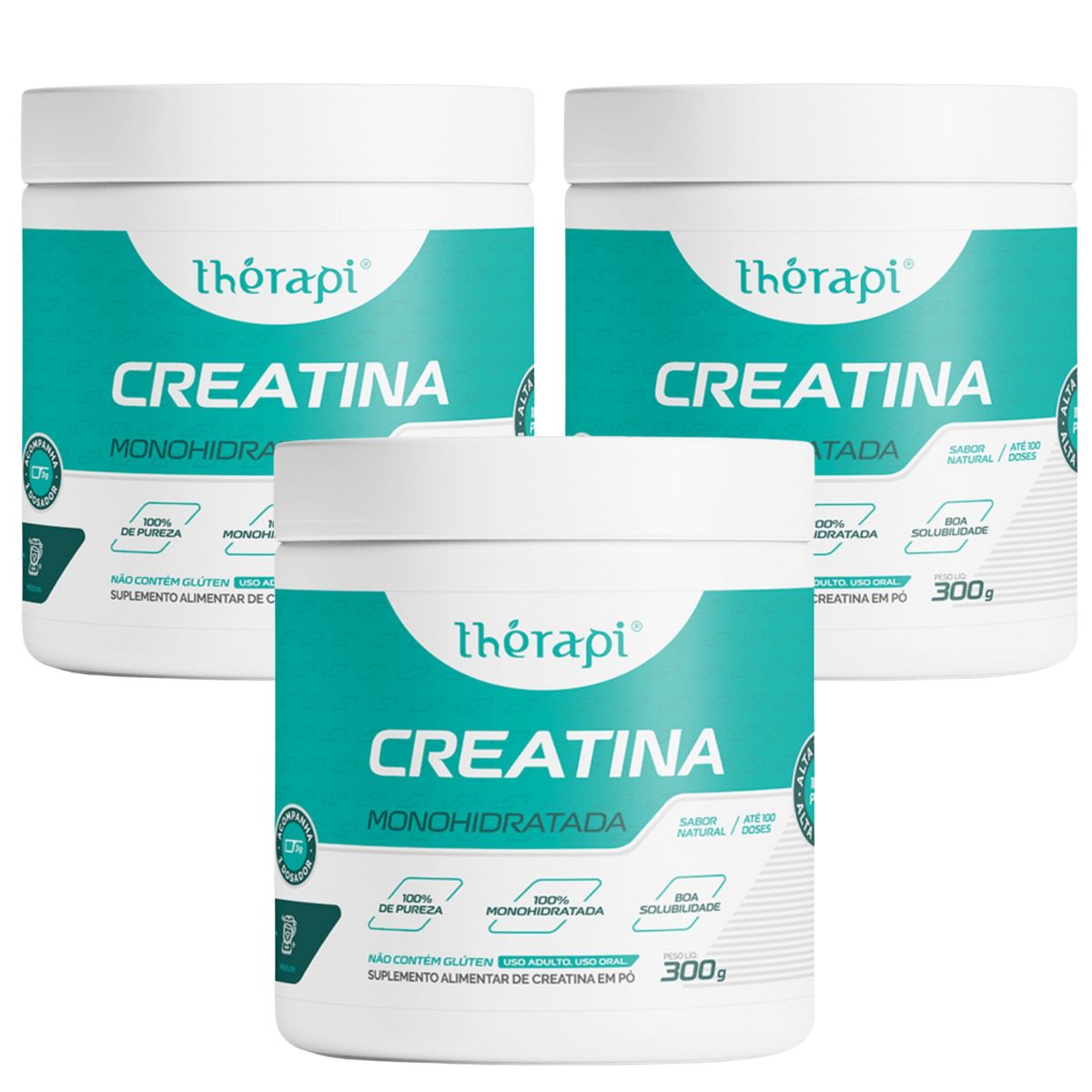 Kit 3x Creatina Monohidratada 100% Pura Thérapi | 300g