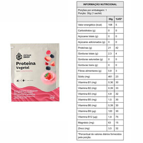 Proteína Vegetal Frutas Vermelhas Ocean Drop | sachê unitário 30g