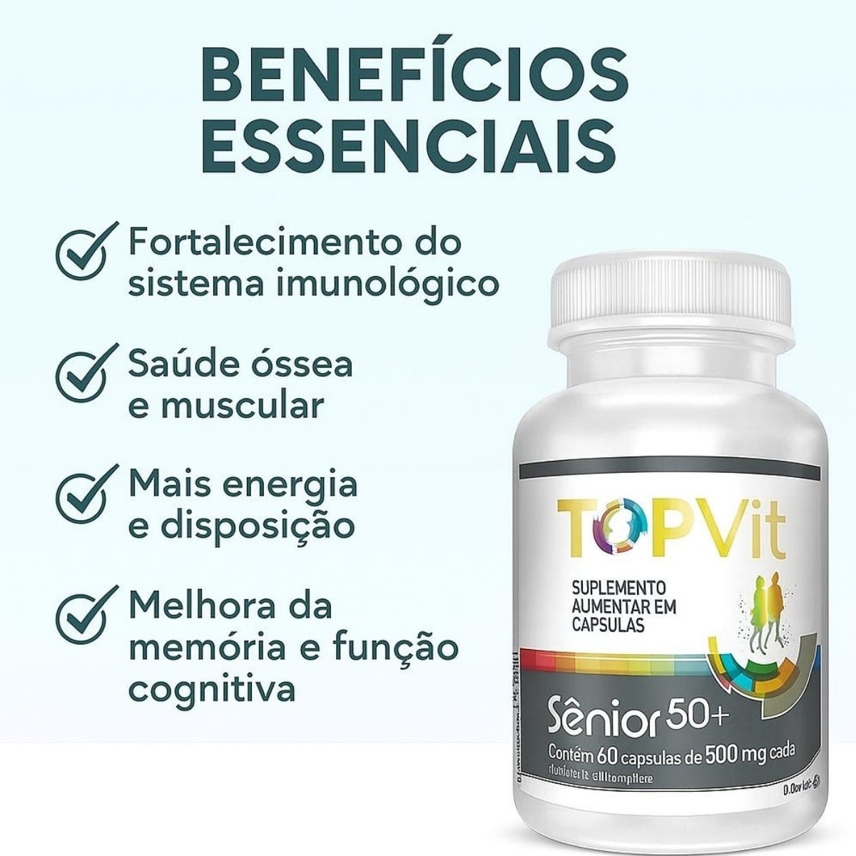 Kit 3x Multivitamínico TopVit Sênior 50+ Domina Farma | 60 cápsulas