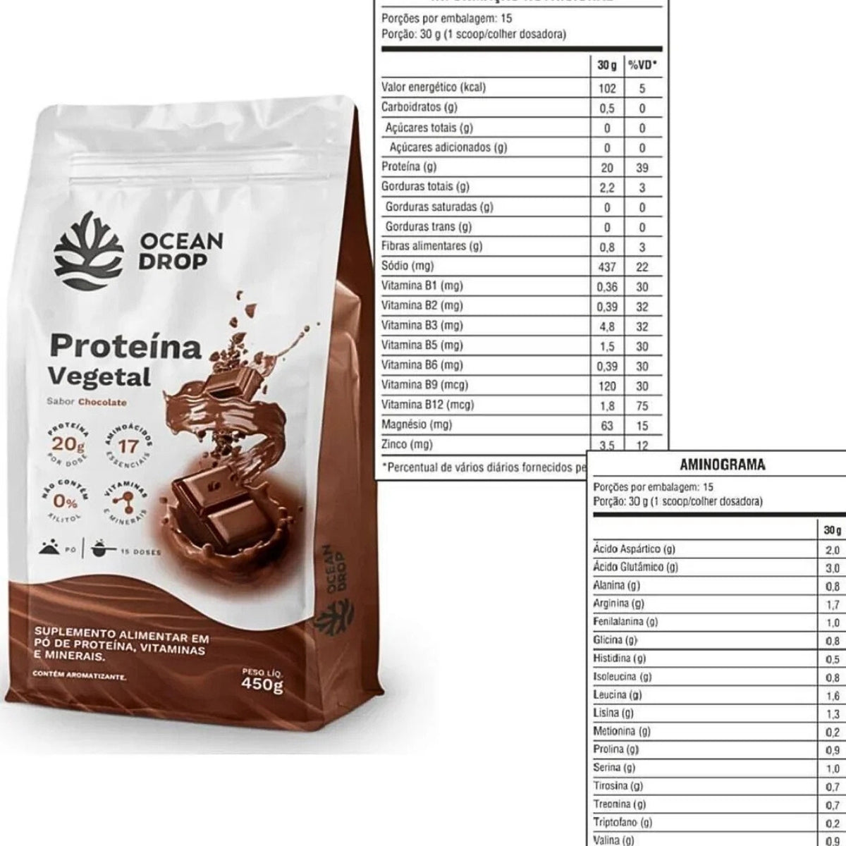 Proteína Vegetal Chocolate Ocean Drop | 450g