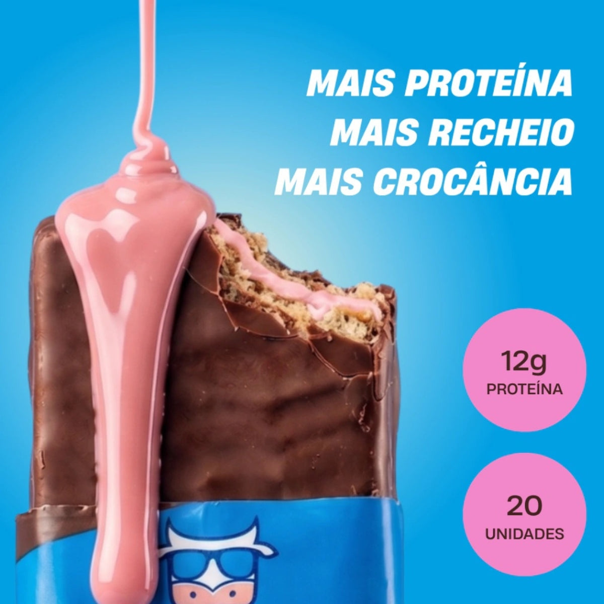 Choco Wheyfer MAX Morango Mais Mu | cx 20x50g