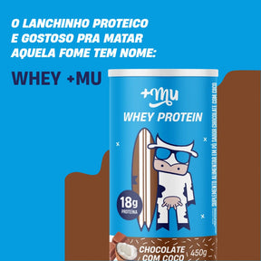 Whey Concentrado Mais Mu Chocolate Com Coco | Pote 450g
