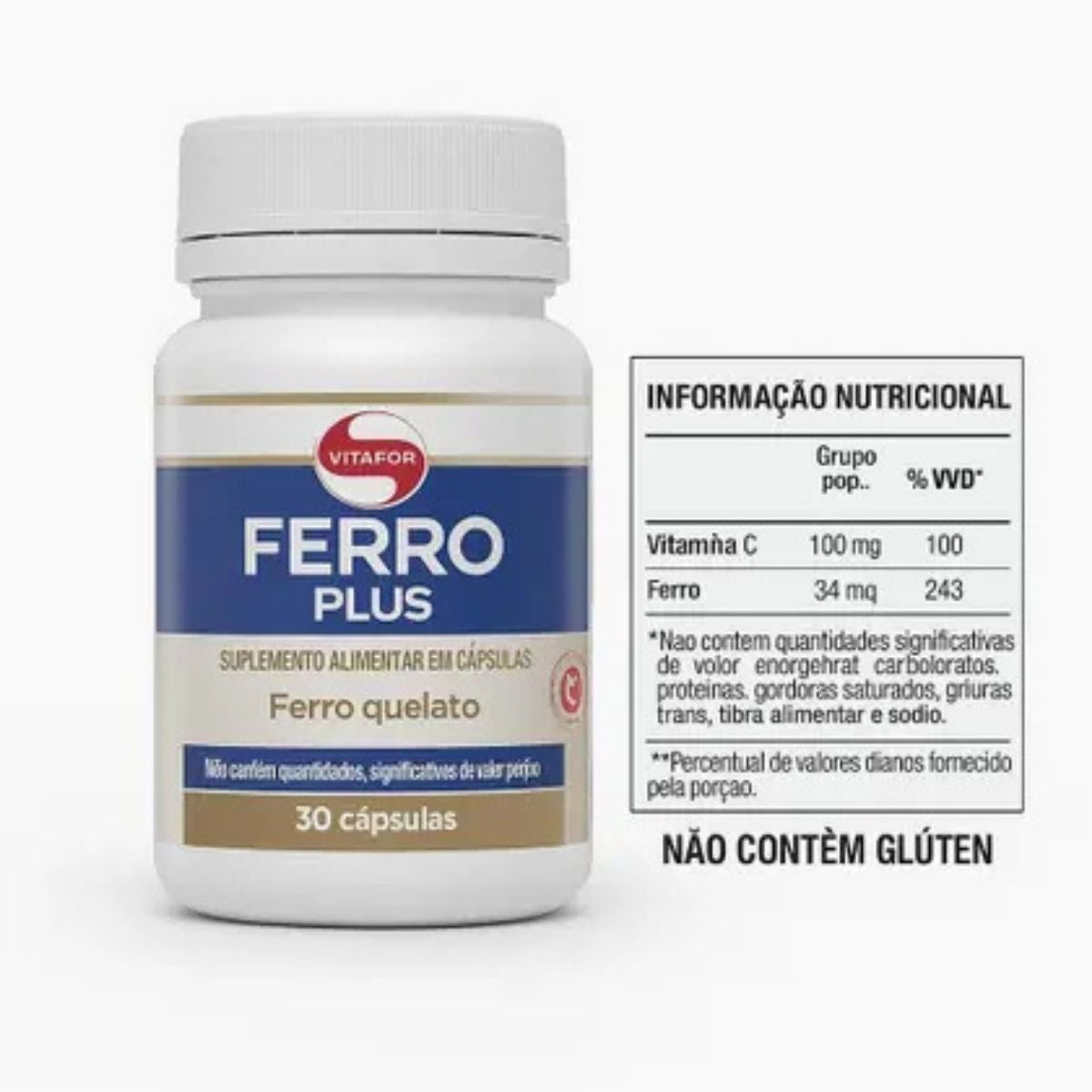 Ferro Plus Vitafor | 30 cápsulas