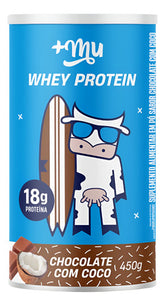 Whey Concentrado Mais Mu Chocolate Com Coco | Pote 450g