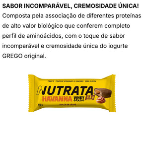 Barra Whey Grego Havanna Doce de Leite Nutrata | 12x40g
