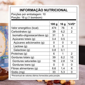 Bombom de Avelã com Cacau Linha Stevia Zero Açúcar Haoma | 200g