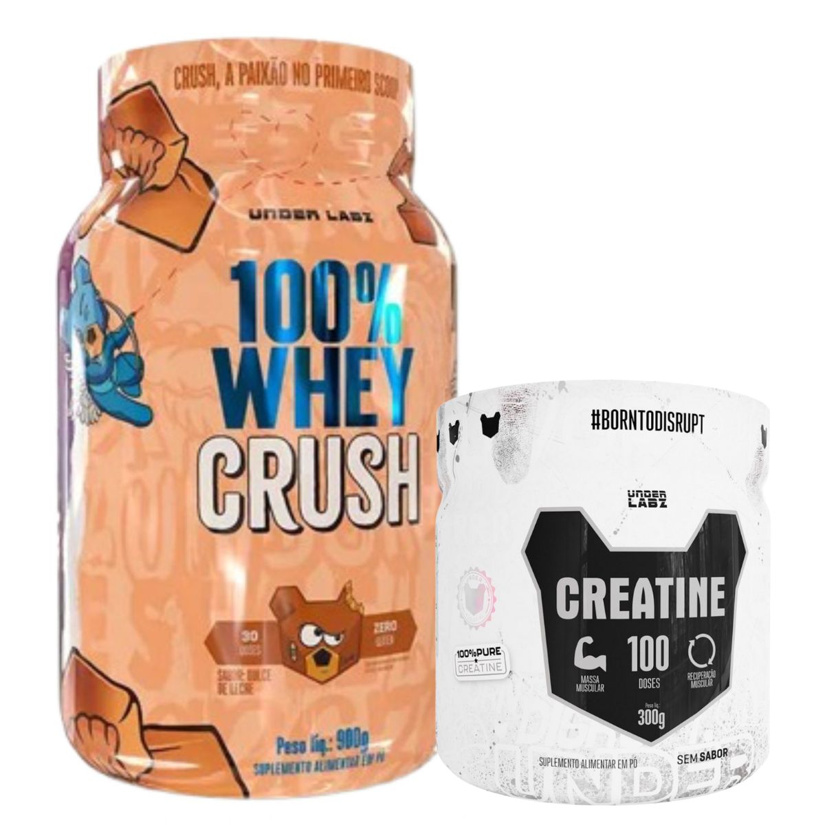 Kit 100% Whey Crush Doce de Leite + Creatina 300g Under Labz