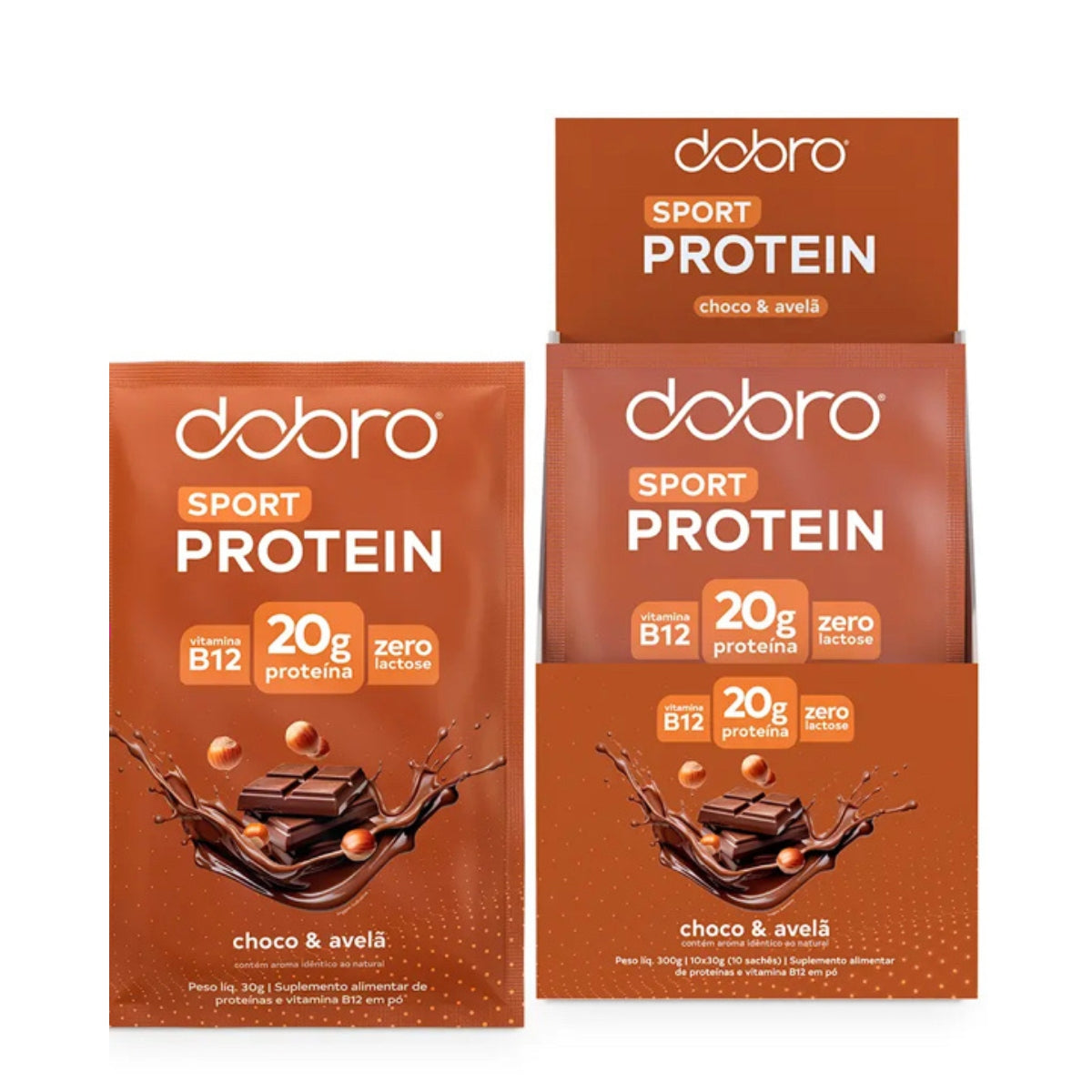 Sport Protein Chocolate e Avelã Dobro | 10x30g