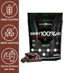 Whey 100%hd Black Skull Chocolate | Refil 900g