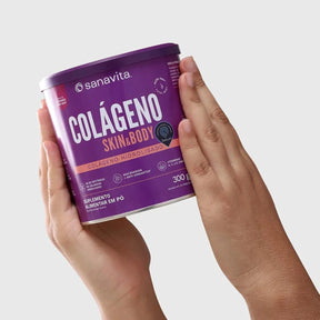 Colágeno Skin & Body Sanavita Morango com Açaí 300g