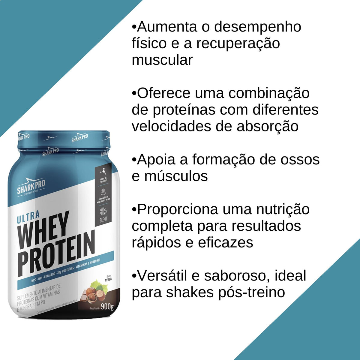 Ultra Whey Protein Shark Pro Chocolate com Avelã | 900g
