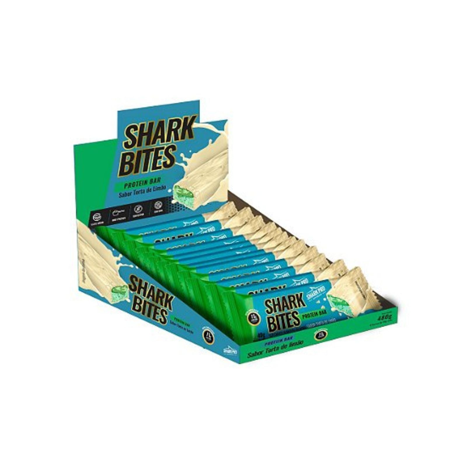 Barrinha Shark Bites Protein Bar Torta de Limão | 12x40g