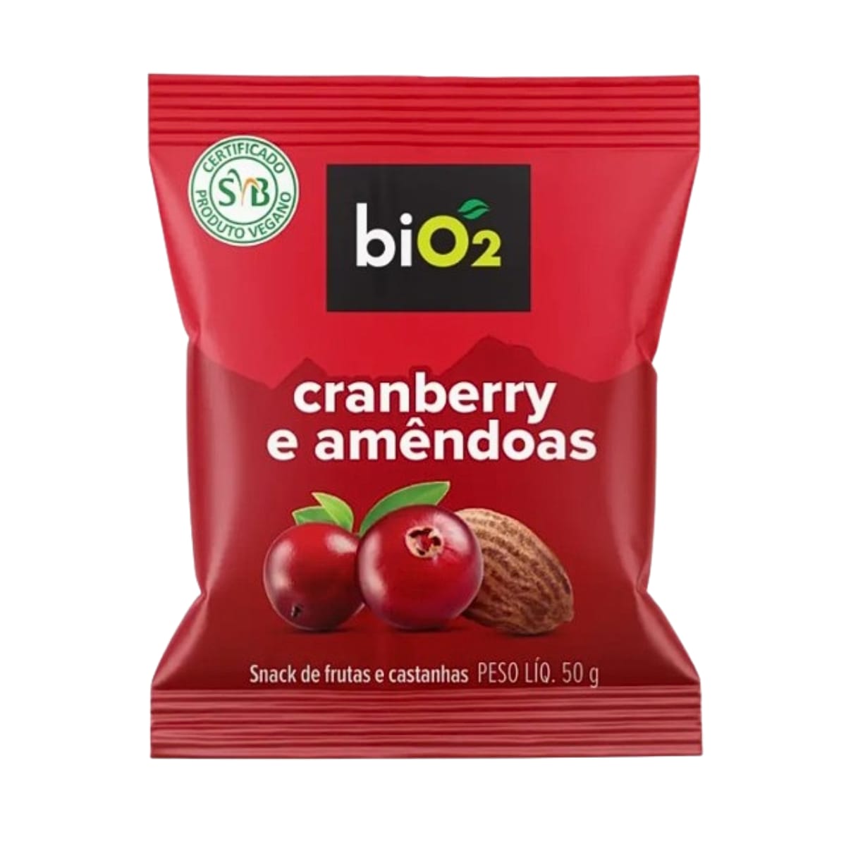 Mix de Frutas Snack Cranberry e Amêndoas Bio2 | Sachê 50 g