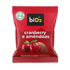 Mix de Frutas Snack Cranberry e Amêndoas Bio2 | Sachê 50 g