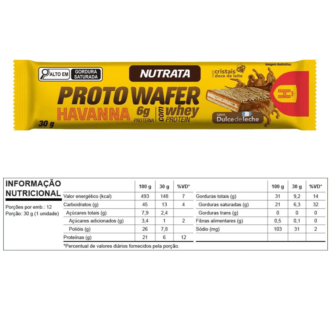 Proto Wafer Havanna Doce de Leite Nutrata | Display 12x30g