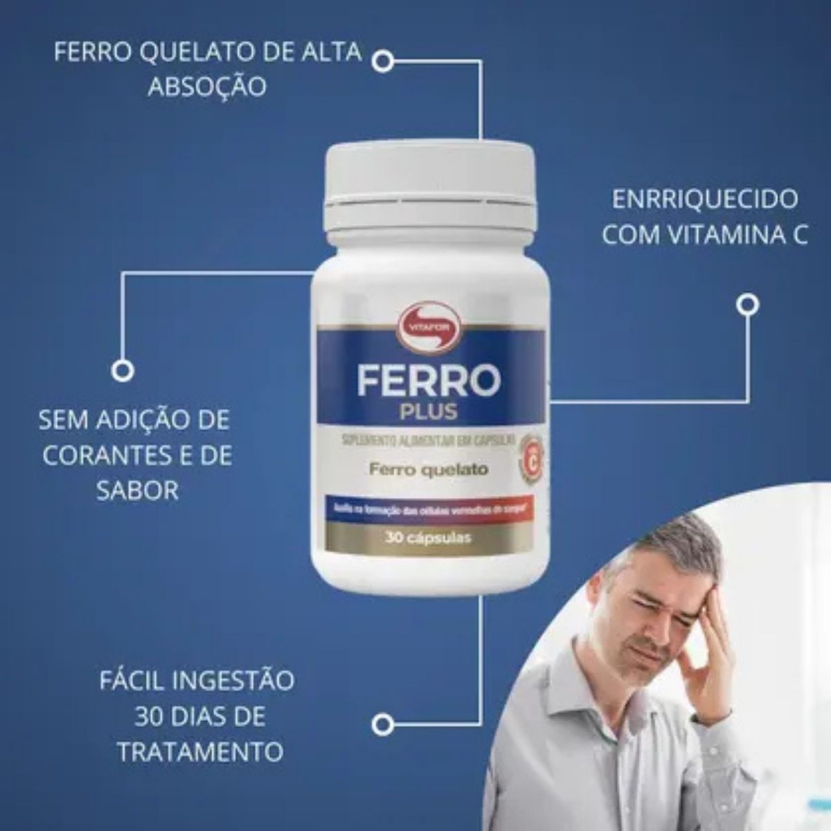 Ferro Plus Vitafor | 30 cápsulas