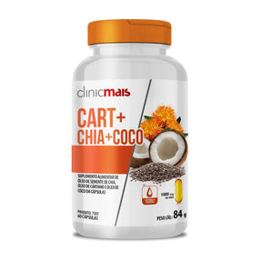 Óleo de Cártamo + Chia + Coco Clinicmais | 60 Cápsulas