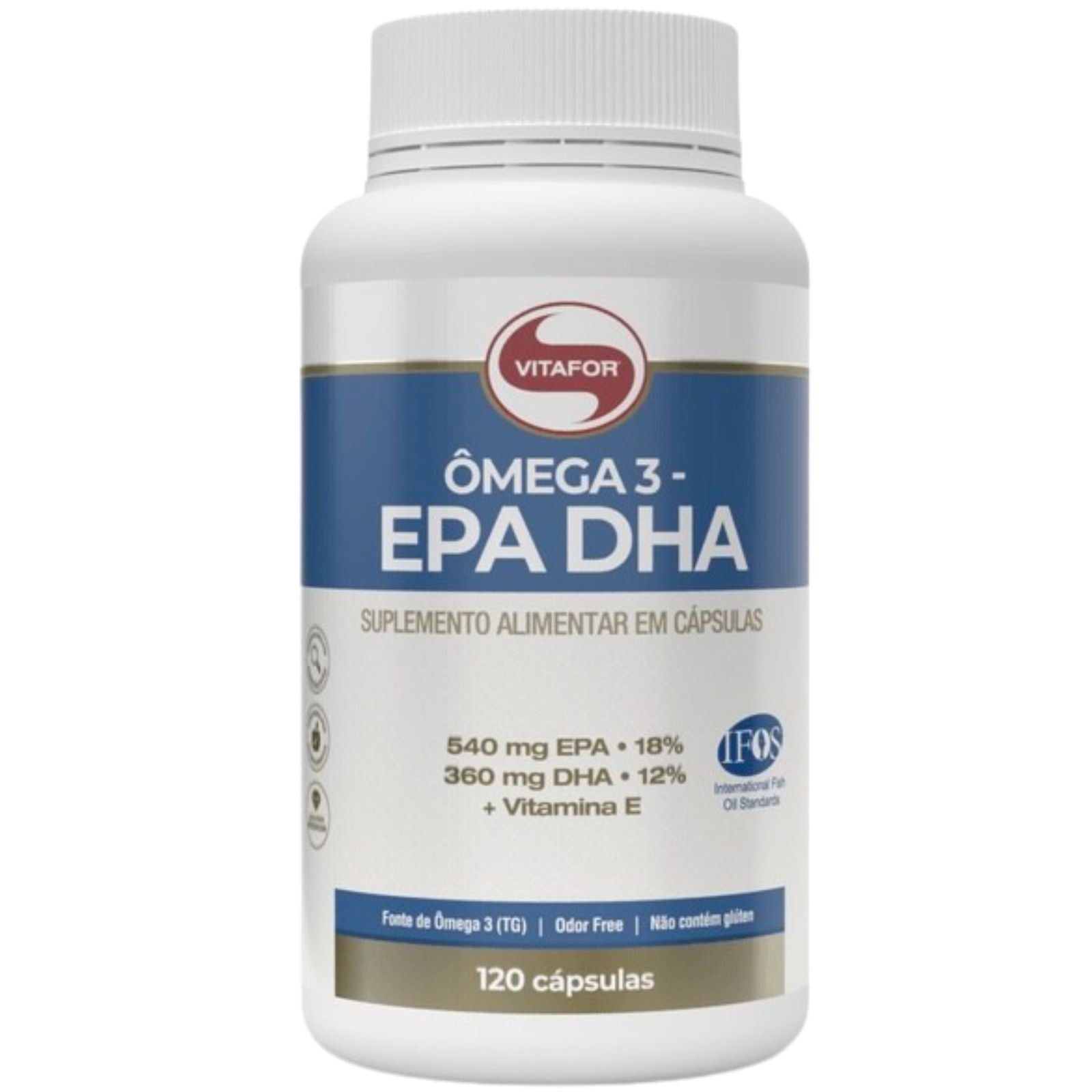 Ômega 3 Vitafor EPA DHA + Vitamina E | 120 Caps
