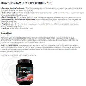 Whey 100%HD Gourmet Black Skull Sorvete de Morango | 450g