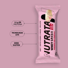 Barra Whey Grego Morango com Chantilly Nutrata | 12x40g