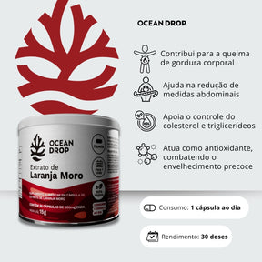 Extrato de Laranja Moro 500mg Ocean Drop | 30 cápsulas