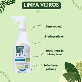 Limpa Vidros Biodegradável Sem Fragrância Biowash | 650ml