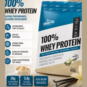 100% Whey Protein Baunilha Shark Pro | Refil 900g