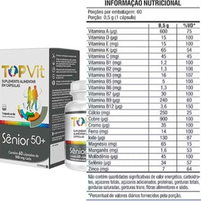 Kit 2x Multivitamínico TopVit Sênior 50+ Domina Farma | 60 cápsulas