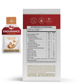 Endurance Energy gel Sabor Paçoca Vitafor | 12 sachês x 30g